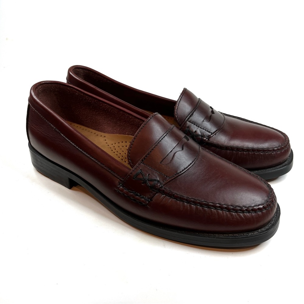 Bass Women's Burgundy Leather Penny Loafers